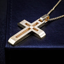 鈦鋼水晶男士十字架項鍊 歐美新款設計  韓國型男不銹鋼十架吊墜 防敏感 送禮精品 時尚飾品 Titanium steel Crystal Men's Cross  Pendant & Necklace European and American design High Quality Korean Pop Star (0007MS)