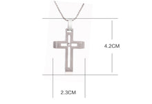 鈦鋼水晶男士十字架項鍊 歐美新款設計  韓國型男不銹鋼十架吊墜 防敏感 送禮精品 時尚飾品 Titanium steel Crystal Men's Cross  Pendant & Necklace European and American design High Quality Korean Pop Star (0007MS)