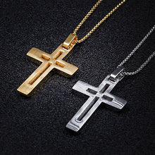 鈦鋼水晶男士十字架項鍊 歐美新款設計  韓國型男不銹鋼十架吊墜 防敏感 送禮精品 時尚飾品 Titanium steel Crystal Men's Cross  Pendant & Necklace European and American design High Quality Korean Pop Star (0007MS)