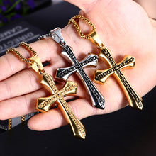 不銹鋼十字架項鍊 歐美韓國型男不銹鋼十架吊墜 Stainless Steel Men's Cross  Pendant & Necklace European and American design High Quality Korean Pop Star (0006MS)