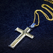 優質不銹鋼男士十字架項鍊 歐美新款設計  韓國型男吊墜 Stainless Steel Crystal Men's Cross  Pendant & Necklace European and American design High Quality Korean Pop Star (0005MS)