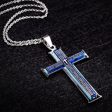 優質不銹鋼男士十字架項鍊 歐美新款設計  韓國型男吊墜 Stainless Steel Crystal Men's Cross  Pendant & Necklace European and American design High Quality Korean Pop Star (0005MS)