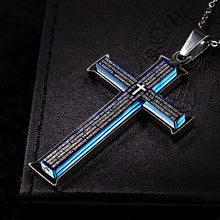 優質不銹鋼男士十字架項鍊 歐美新款設計  韓國型男吊墜 Stainless Steel Crystal Men's Cross  Pendant & Necklace European and American design High Quality Korean Pop Star (0005MS)